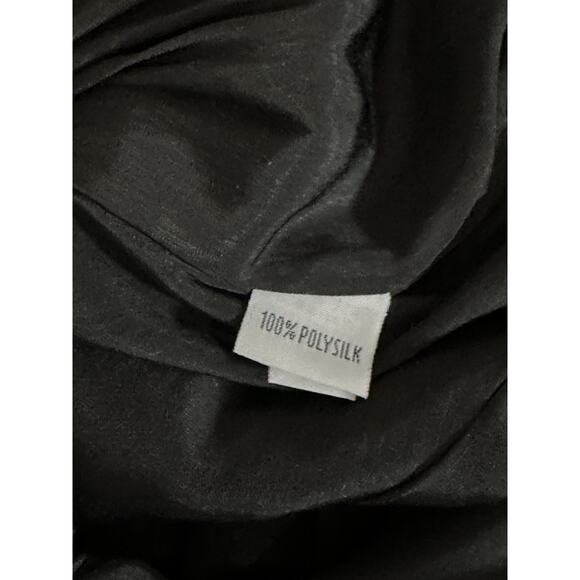 Planet by Lauren G Black Washable Silk Bubble Maxi Asymmetrical Skirt Size Large - Picture 8 of 8